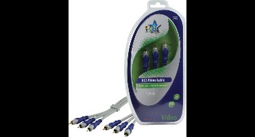 HQ Standaard 3x Rca Mannelijk Component Video Kabel 1.50 M