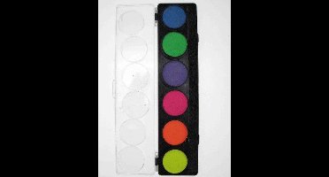 PartyXplosion Aqua Schmink Pallet Neon Kleuren 6 x 10 gram