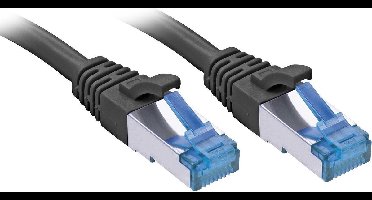 LINDY 47413 RJ45 Netwerkkabel, patchkabel CAT 6A S/FTP 1.50 m Zwart 1 stuk(s)