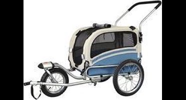 Topmast Hondenfietskar - Fietskar -Hondenaanhanger Medium Blauw + Joggerfunctie