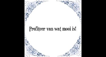 Tegeltje met Spreuk (Tegeltjeswijsheid): Profiteer van wat mooi is! + Kado verpakking & Plakhanger
