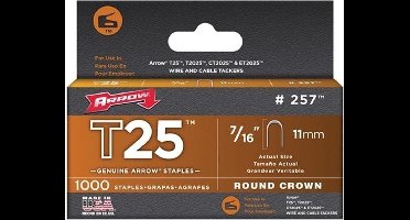 Arrow Nieten 11,11mm hoogte voor T25 per 1000 stuks