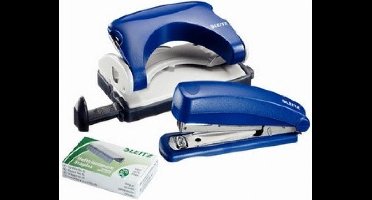 Leitz nietmachine en perforator set Funktazia - Blauw