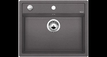 Spoelbak Blanco Dalago 6 vlakbouw donkergrijs 518851. Draaiknopbediening.