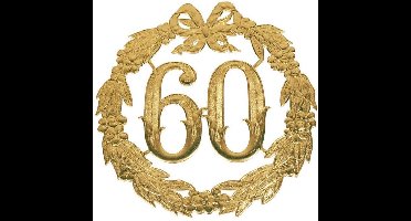 Jubileumcijfer 60 - 24cm - 60 Jaar - Goud