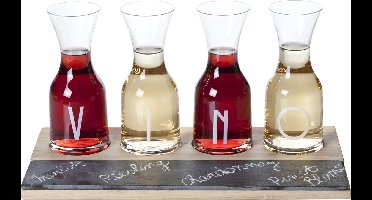 Cosy&Trendy Vino Set - Plank Met 4 Karaffen