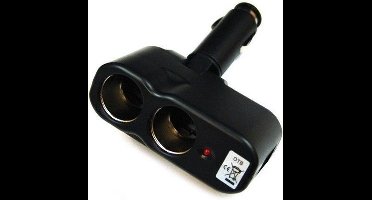 Sigarettenaanstekerplug splitter met 2 12-24V poorten / zwart