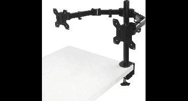 Monitor Arm Universeel 2 schermen Zwart - VESA 75x75 - VESA 100x100 - Kantelbaar en zwenkbaar - Monitoren aan bureau of tafel