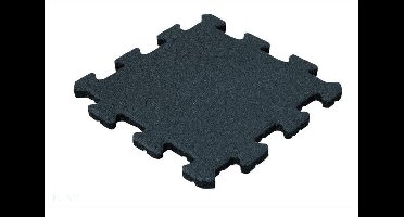 Rubbertegel 50 mm - 50 x 50 cm - Zwart - Puzzelsysteem - Middenstuk