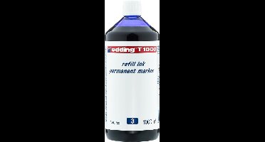 edding T1000 navulinkt voor permanent markers - kleur: blauw - grote fles - 1000ml