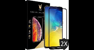 2x Screenprotector geschikt voor Samsung Galaxy S10e | Full Screen Cover Volledig Beeld | Tempered Glass van iCall