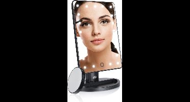 Rio MMSP - Make Up Spiegel met dimbare LED verlichting - 1/10x Vergroting - 360° Verstelbaar - incl mini spiegel