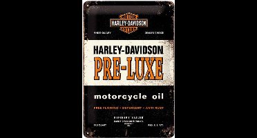 Harley-Davidson Pre-Luxe Motorcycle Oil Metalen wandbord in reliëf 20x30 cm
