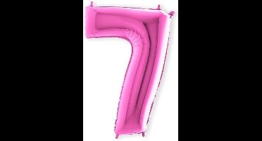 Folieballon cijfer 2 fuchsia 102 cm