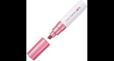 Pilot Pintor Metallic Roze Verfstift - Brede marker met 8,0mm beitelpunt - Inkt op waterbasis - Dekt op elk oppervlak, zelfs de donkerste - Teken, kleur, versier, markeer, schrijf, kalligrafeer…