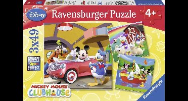 Ravensburger puzzel Disney Mickey Mouse: Iedereen houdt van Mickey - 3x49 stukjes - kinderpuzzel