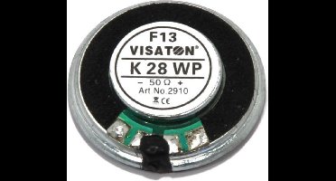Visaton K 28 WP - 50 Ohm 1.1 inch 2.8 cm Mini-luidspreker 1 W 50 â„¦ Zwart Kunststof membraan