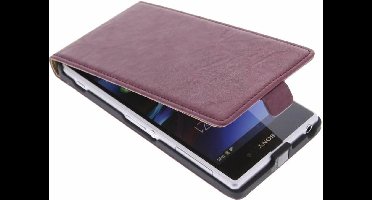 Bordeaux kreukelleder flipcase - Sony Xperia Z1