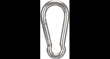 Perel Karabijnhaak, roestvrij staal, diameter 8 mm, hoogte 80 mm, breedte 40 mm