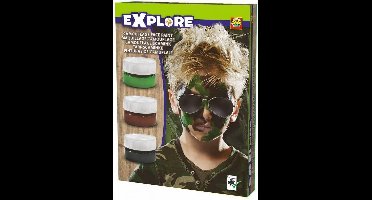 SES camouflage paint - Camouflage schmink 3 x 25 ml - eenvoudig aan te brengen - makkelijk afwasbaar