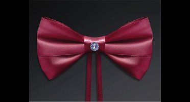 Partydeco - Strik rood steentje (4st)