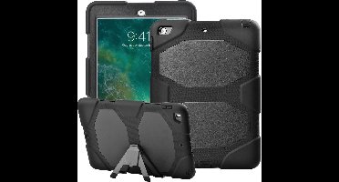 Hoes + Screenprotector geschikt voor iPad 2017 /2018 9.7 inch - Robuuste Armor Case + Screenprotector