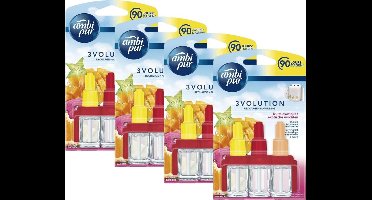 Ambi Pur Luchtverfrisser navulling 3Volution Exotische vruchten 4 x 20 ml