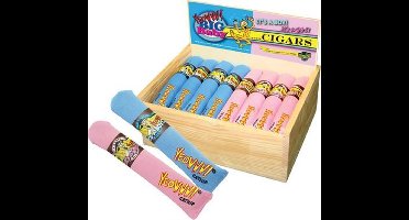 Yeowww Sigaren In Houten Doos - Catnip - Kattenkruid - Roze / Blauw - 17.5 CM - 24 stuks