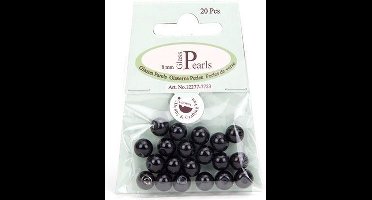 Glasparels Rond Zwart 8mm.
