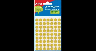 Apli ronde etiketten in etui diameter 10 mm, geel, 315 stuks, 63 per blad (2051)