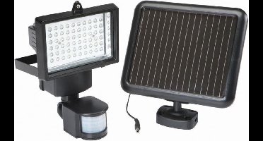 60 LED Schijnwerper PIR - Solar met Accu - 12 Volt - Zwart