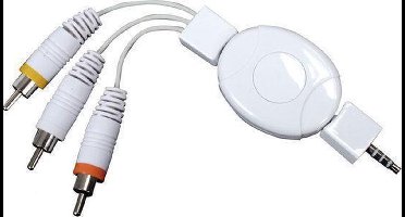 Konig oprolbare kabel voor de iPod Classic (3.5mm - 3x RCA)