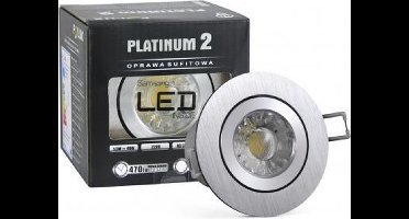 LED spot - compleet armatuur - RVS - rond geborsteld - koud wit