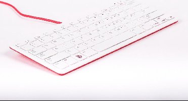 Raspberry Pi® RPI-KEYB (US)-RED/WHITE Toetsenbord USB QWERTY, US-Engels – Wit, Rood