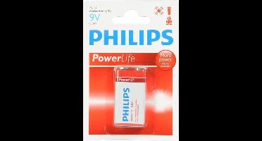 Philips Powerlife Alkaline 9 Volt Batterij