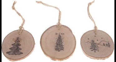 Hangers Hout Kerst, 3 st.