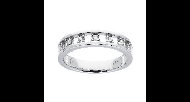 Silver Lining - fantasiering - zilver gerodineerd - zirkonia - 4 poot - vlak 4.7 mm - maat 54