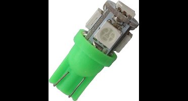 T10 - GROEN - 5 LED - 12V - 5050 SMD
