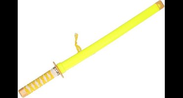Atosa Ninja vechters zwaard - verkleed wapen - geel - 65 cm - speelgoed zwaarden