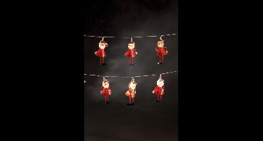 Konstsmide - Lichtsnoer 10 rode kerstmannetjes 230V 20L - warmwit