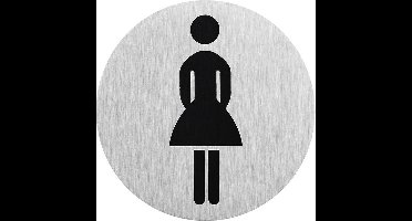 Seilflechter Deurbordje dames - aluminium - rond - Ø 75 mm