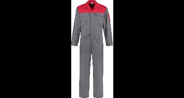 EM Workwear Overall 100% katoen 2-kleurig grijs-rood maat 66