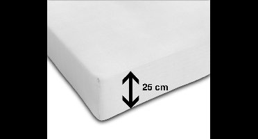 Sleeptime Hoeslaken Katoen - Hoeslaken - 140x200 - Wit