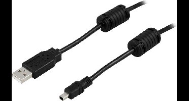 DELTACO USB-501, USB 2.0 Kable f/ USB kabeladapter - kamerakabel, USB A Micro Mannelijk - USB B Mannelijk, 2m