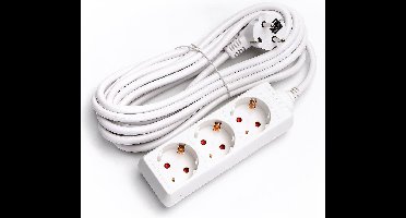 Stekkerdoos - Verlengsnoer - Igia Synci - 3680W - 3 Stopcontacten - 5 Meter - Wit | Nederland