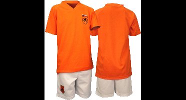 Voetbalset Supporter - WK Nederlands Elftal voetbalbroek & shirt Junior - Oranje/Wit - 152