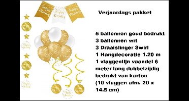 Happy birthday verjaardag Feestpakket 4 delig - thema feest festival ballon vlaglijn party Happy birthday