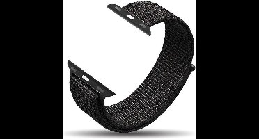 MaxVision's Nylon Bandje Zwart Small Geschikt voor Apple Watch Bandje Series 6 Small - SE - 1 - 2 - 3 - 4 - 5 38 mm - 40 mm Zwart