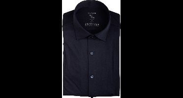 OLYMP No. Six 24/Seven super slim fit overhemd - marine blauw tricot - Strijkvriendelijk - Boordmaat: 37