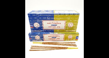 Satya Sai Baba - Nag Champa & Tree of Life Incense combo series - wierook stokjes - 1 box met 12 doosjes 16gr.